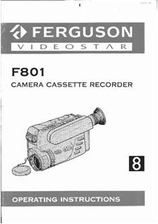 Ferguson EMI F 801 Videostar manual. Camera Instructions.